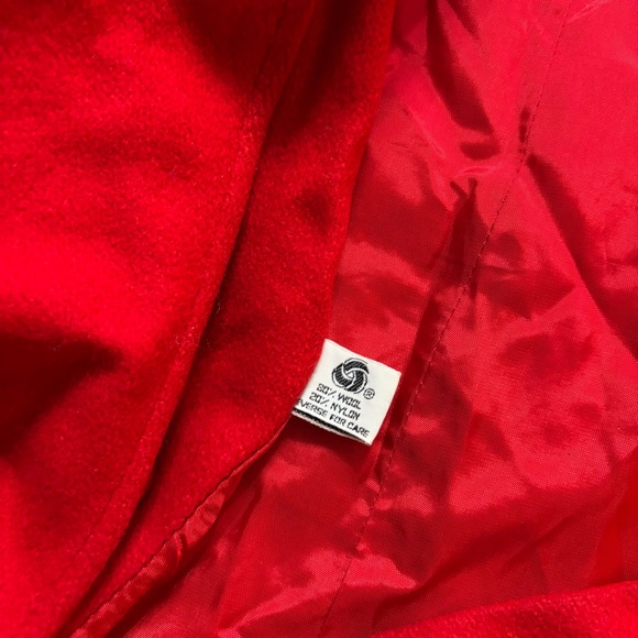 Beau Brem 80s 90s Vintage Union Made Long Red Coat Womens Size 18 - Picture 5 of 7
